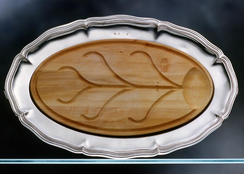 tray with wood insert 57x38 - Valdi Best Metal